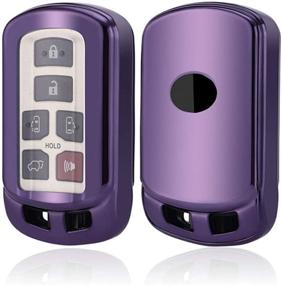 img 1 attached to Royalfox(TM) 6 Buttons TPU Soft Smart Keyless Remote Key Fob Case Cover For 2011-2020 Toyota Sienna HYQ14ADR (Purple)