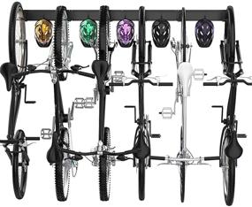 img 4 attached to 🚲 TORACK Bike Storage Rack: Wall Mount Vertical Bicycles Hanger for Garage - 6 Bike Racks & 5 Hooks, Space Saving, 600lbs Capacity, 64-inch