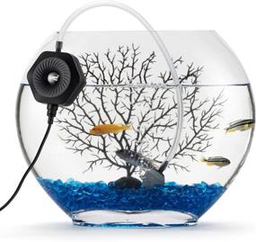 img 1 attached to 🐠 Hygger Quiet Mini Small Aquarium Air Pump for Betta Fish Tank - Bubbler Oxygen Aerator with Air Stone, Tubing, and Suction Cup - Ideal for 0.5-15 Gallon Fish Bowls