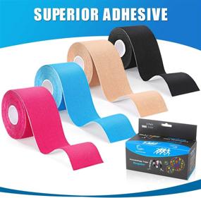 img 3 attached to 🏋️ (3 Pack) Waterproof Kinesiology Tape – N.C.D Muscle Tape for Athletes' Shoulder, Back, Muscles, Joints – Sports Tape for Athletic Elasticity – Fitness Patch 2 Inch × 16.4 Ft (Black)