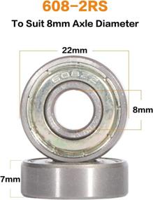 img 3 attached to 🛹 High-Precision Redsia ABEC 11 Skateboard Bearings 608 2RS with Spacers and Speed Washers - Ideal for Longboards, Mini Cruisers, Scooters, Roller Skates, Inline Wheels (Set of 8)