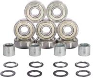 🛹 high-precision redsia abec 11 skateboard bearings 608 2rs with spacers and speed washers - ideal for longboards, mini cruisers, scooters, roller skates, inline wheels (set of 8) logo