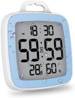 🚿 baldr digital shower clock with timer - waterproof, ideal for bathroom - displays time, temperature, and humidity in blue logo