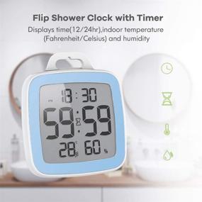 img 2 attached to 🚿 BALDR Digital Shower Clock with Timer - Waterproof, Ideal for Bathroom - Displays Time, Temperature, and Humidity in Blue