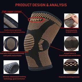 img 2 attached to 🦵 Copper Knee Brace: Effective Arthritis Pain Relief & Support - Compression Sleeve for Sports, Workout, Arthritis Relief - Single (L)