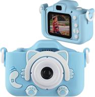 enouvos pink camera for kids - best gift, hd upgrade, anti-drop, 2.0" screen, child camcorder toy, boys and girls, ages 3-14 (blue) logo