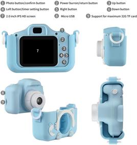 img 1 attached to Enouvos Pink Camera for Kids - Best Gift, HD Upgrade, Anti-Drop, 2.0" Screen, Child Camcorder Toy, Boys and Girls, Ages 3-14 (Blue)