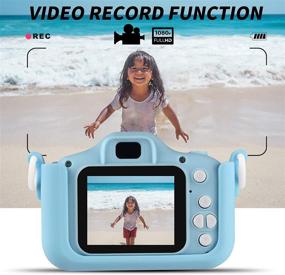 img 2 attached to Enouvos Pink Camera for Kids - Best Gift, HD Upgrade, Anti-Drop, 2.0" Screen, Child Camcorder Toy, Boys and Girls, Ages 3-14 (Blue)
