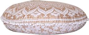 img 3 attached to 🧘 ANJANIYA - 32-inch Ombre Mandala Bohemian Yoga Meditation Floor Pillow Cover | Comfortable Home Cushion | Couch Seating | Large Zipped Throw | Hippie Decorative Ottoman | Boho Indian | Golden