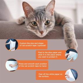 img 1 attached to 🐱 Toozey Cat Scratch Furniture Protector - Premium Double Sided Clear Tape Pack (12/10/8) - Effective Anti-Scratch Training Tape - Couch Protectors for Cats Scratching - No Pins Needed