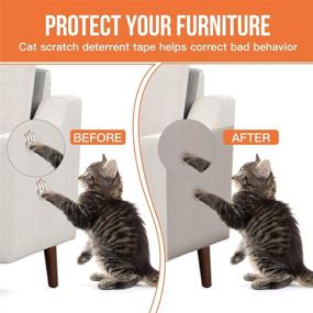 img 3 attached to 🐱 Toozey Cat Scratch Furniture Protector - Premium Double Sided Clear Tape Pack (12/10/8) - Effective Anti-Scratch Training Tape - Couch Protectors for Cats Scratching - No Pins Needed