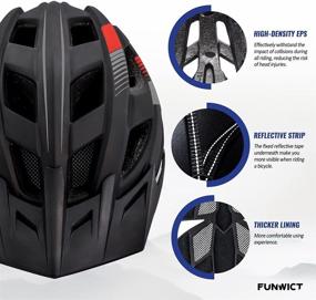 img 2 attached to 🚲 FUNWICT Adult Bike Helmet with Detachable Visor, Rechargeable LED Rear Light – Lightweight Mountain and Road Bicycle Helmet for Men and Women