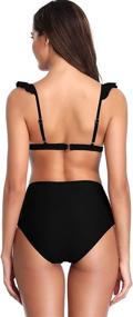 img 3 attached to 👙 VARSDODO Women's Ruffles Triangle High Waisted Bikini Bottom Bathing Swimsuit - Stylish and Flattering Swimwear for Women