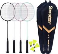 🏸 senston badminton rackets 4 pack: complete badminton set with 2 bags, 4 rackets & 4 nylon shuttlecocks логотип