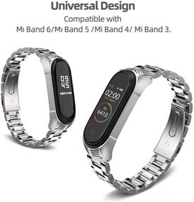 img 3 attached to Ремешок для часов из нержавеющей стали MIJOBS для Xiaomi Mi Band 6 / Mi Band 5 / Mi Band 4 / Ремешки Mi Band 3, металлический запасной браслетный браслет Correa, совместимый с Mi Band 6/5 NFC Global Version.