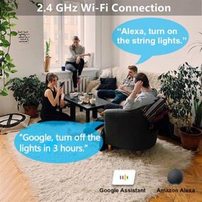 img 3 attached to 🌟 Bomcosy 60FT Smart LED String Lights - Waterproof & Alexa Controlled Outdoor Patio Lights with 30+1 Shatterproof G40 Bulbs