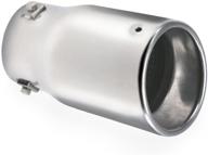 upgrade your vehicle with vxar stainless steel exhaust tip - perfect for auto car jeep wrangler (silver 1p) logo