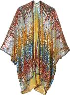 sparkling sequin kimono - festive robe for edc, coachella, 🌟 rave wear, party, halloween - beach cover up & festival fashion logo