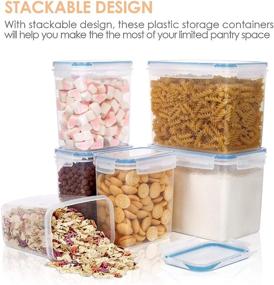 img 1 attached to 🍱 Vtopmart 6-Piece Airtight Food Storage Containers - BPA-Free Plastic Kitchen Pantry Storage Containers for Sugar, Flour, and Baking Supplies - Dishwasher Safe - Includes 24 Labels