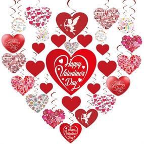 img 4 attached to 🎉 GOER Valentine's Day Party Decorations, Set of 30 Hanging Swirls with 1000 Pcs/0.35 oz Heart Confetti – Valentine's Day Party Supplies