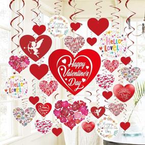 img 3 attached to 🎉 GOER Valentine's Day Party Decorations, Set of 30 Hanging Swirls with 1000 Pcs/0.35 oz Heart Confetti – Valentine's Day Party Supplies