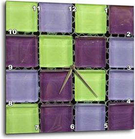img 2 attached to 🕒 3dRose 3D Rose Grid-Wall Clock with Popular Green and Purple Glass Tiles, 15-inch - Stunning and Vibrant Timepiece (DPP_53288_3)