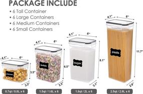 img 3 attached to 🍽️ BPA-Free Airtight Food Storage Containers with Lids - Vtopmart 24 pcs Plastic Canisters for Cereal, Dry Food, Flour, and Sugar. Includes 24 Labels - Enhance Pantry and Kitchen Organization!