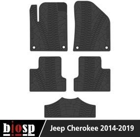 img 3 attached to 🚗 Настраиваемые автомобильные коврики Biosp для Jeep Cherokee 2014-2019 - Набор полностью черных резиновых вкладышей - Замена коврика для автомобиля - Устойчивы к любым погодным условиям - Без запаха