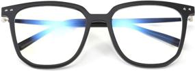 img 1 attached to 👓 FEISEDY B2609 очки против синего света: Легкая рама квадратной формы TR90 для мужчин и женщин