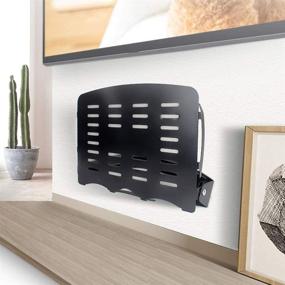 img 2 attached to 📦 Black Floating Shelf with Foldable Design - Holds up to 4.4lbs, Ideal for Projectors, Media Boxes, Game Consoles, Routers, and Speaker Systems - No Drilling Required