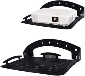 img 4 attached to 📦 Black Floating Shelf with Foldable Design - Holds up to 4.4lbs, Ideal for Projectors, Media Boxes, Game Consoles, Routers, and Speaker Systems - No Drilling Required