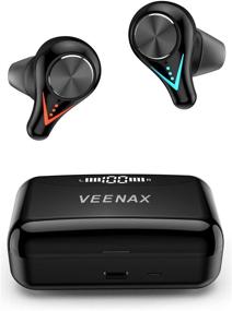 img 4 attached to 🎧 Беспроводные наушники VEENAX L11: TWS Bluetooth наушники с сенсорным управлением, микрофоном и светодиодным фонариком