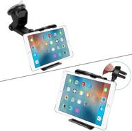 📱 flexible car dashboard windshield tablet & phone mount for ipad pro, iphone xs, galaxy s10, and more – black logo