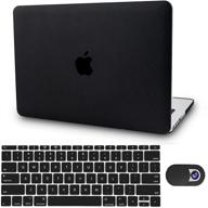 🔖 premium italian leather macbook pro 13" (2021/2020) case + keyboard cover | kecc a2338 m1 a2289 a2251 touch bar | webcam cover included - 3 in 1 bundle (black leather) logo