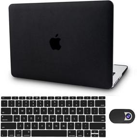 img 4 attached to 🔖 Premium Italian Leather MacBook Pro 13" (2021/2020) Case + Keyboard Cover | KECC A2338 M1 A2289 A2251 Touch Bar | Webcam Cover Included - 3 in 1 Bundle (Black Leather)