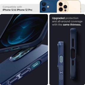 img 1 attached to Spigen Thin Fit Designed For IPhone 12 / Designed For IPhone 12 Pro Case (2020) - Navy Blue