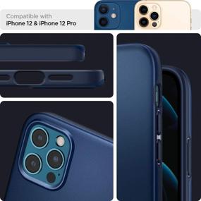 img 2 attached to Spigen Thin Fit Designed For IPhone 12 / Designed For IPhone 12 Pro Case (2020) - Navy Blue