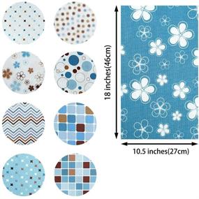 img 2 attached to 🧵 Zyoug 12pcs 18x 10.5 inches (46 x 27 cm) 100% Cotton Fabric with 12 Unique Patterns, Precut Fat Eighth Bundle Fabric for Patchwork DIY Craft Sewing (Blue Geometric Design)