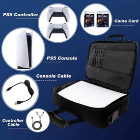 img 3 attached to 🎮 All-in-One Carrying Case for PS5: Ultimate Travel Bag, Storage, and Protection Solution for Console, Controllers, Games, and Accessories