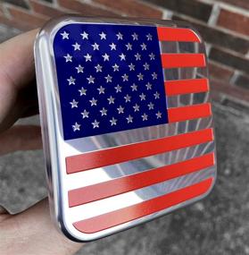 img 3 attached to USA American Flag Metal Hitch Cover Plug Fits 2&#34