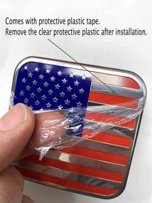 img 2 attached to USA American Flag Metal Hitch Cover Plug Fits 2&#34