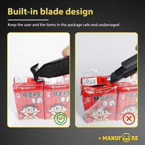 img 2 attached to Efficient MANUFORE 5-Pack Safety Knife Package Box Opener Film Cutter with Retractable Key Chain for Shrink Wrap, Stretch Wrap, Tape, and Plastic Straps