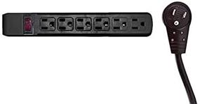 img 1 attached to Protector Rotating Horizontal Outlets Plastic Power Strips & Surge Protectors