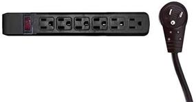 img 3 attached to Protector Rotating Horizontal Outlets Plastic Power Strips & Surge Protectors