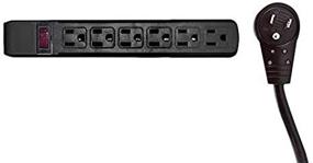 img 2 attached to Protector Rotating Horizontal Outlets Plastic Power Strips & Surge Protectors