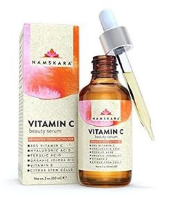 img 2 attached to Namskara Vitamin C 2oz Serum for Face 20%: Improve Age Spots, Sun Damage, Fine Lines & Wrinkles naturally with Hyaluronic Acid, Vitamin E & Citrus Stem Cells