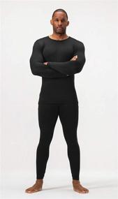 img 1 attached to 🔥 Stay Warm and Cozy with DEVOPS Men's Thermal Underwear Long Johns Set featuring Fleece Lining