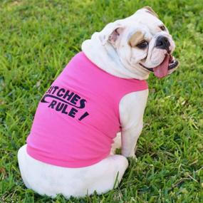 img 2 attached to 🐶 Stylish Parisian Pet Bitches Rule Dog T-Shirt: Perfect for Fashionable Pups!