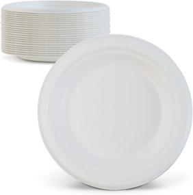 img 4 attached to 🌍 Green Earth 6-Inch Compostable Plates, 125-Count, Natural Bagasse (Sugarcane Fiber), Everyday Tableware - Biodegradable, Disposable, Round Shape - Microwave-Safe, Gluten-Free, Eco-Friendly