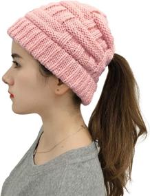 img 1 attached to Proboths Ponytail Beanie Stretch Winter